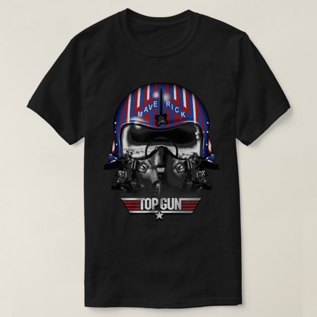 Camiseta Capacete Maverick de Arma Superior (Frente do Design)