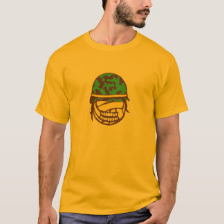 Camiseta _capacete militar voleibol face cartoon