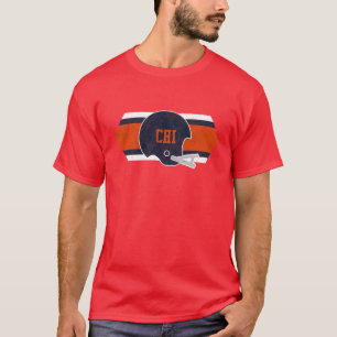 Camiseta Capacete retrô e desgastado do Chicago Football e