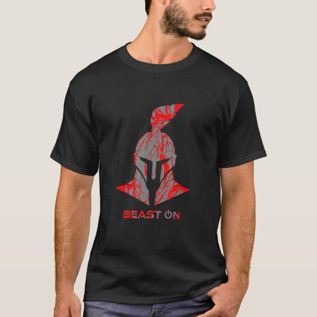 Camiseta Capacete Vermelho De Gladiador De Capacete Spartan (Frente)
