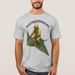Camiseta Capacete Vintage Diver Rindo em uma Arraia URM