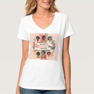 Camiseta Capacitar a História das Mulheres com o Gráfico do