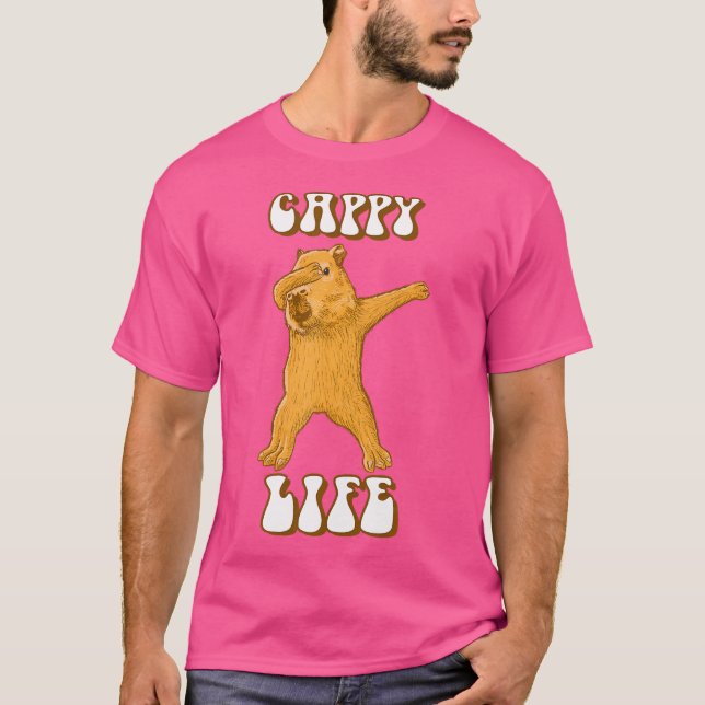 Camiseta Capacite A Vida De Capybara Engraçada E Feliz (Frente)