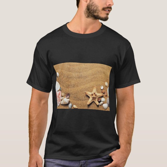 Camiseta Capas de areia na Impressão costeira de areia (Frente)