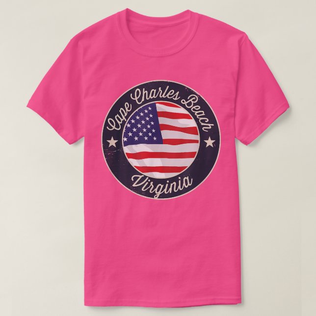 Camiseta Cape Charles Beach - Patriotic Virginia Souvenir T (Frente do Design)