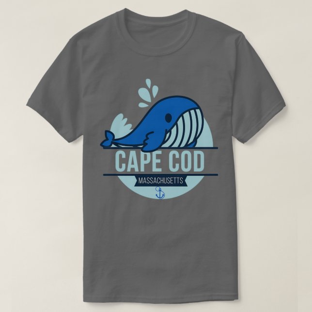 Camiseta Cape Cod Massachusetts Whale (Frente do Design)