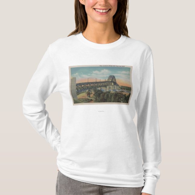Camiseta Cape Cod, MassachusettsView da ponte de Bourne (Frente)