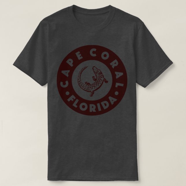 Camiseta Cape Coral Florida Circle Brown (Frente do Design)