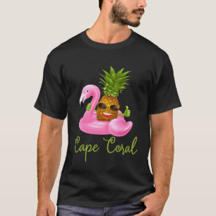 Camiseta Cape Coral Flórida Praia Tropical Flamingo Abacaxi