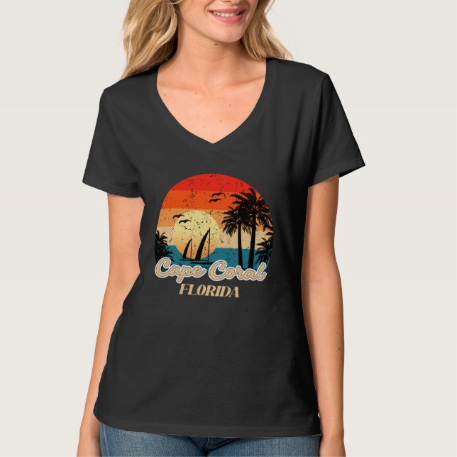 Camiseta Cape Coral Florida Souvenirs Family Road Trip Vaca (Frente)