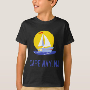 Camiseta Cape May Nova Jersey Navegação Barco à Vela Praia