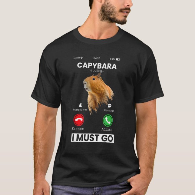Camiseta Capibara Rodent Capybara Is Calling Animal  Humor (Frente)