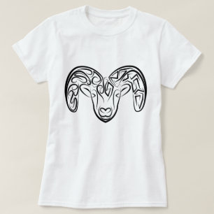 Camiseta Capim/ovelha, tribal, preto e branco