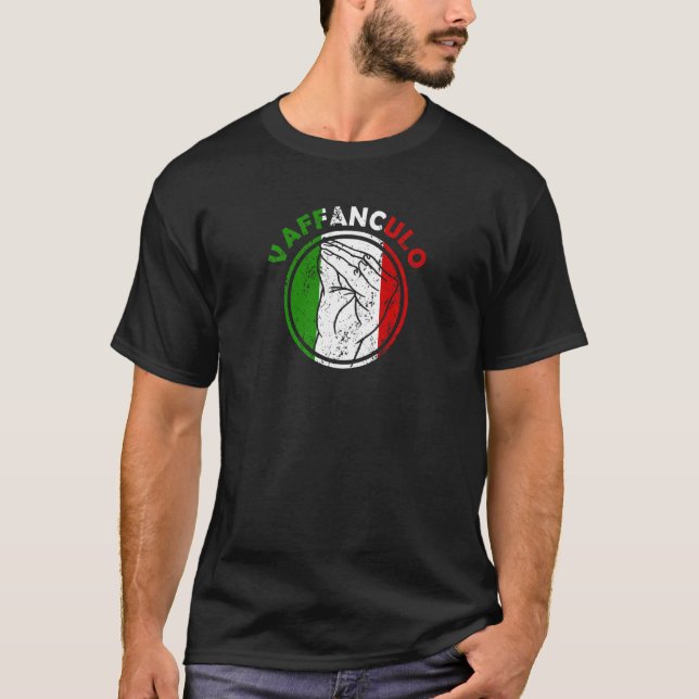 Camiseta Capisci Vaffanculo - Gesto de Bandeira Italiano (Frente)