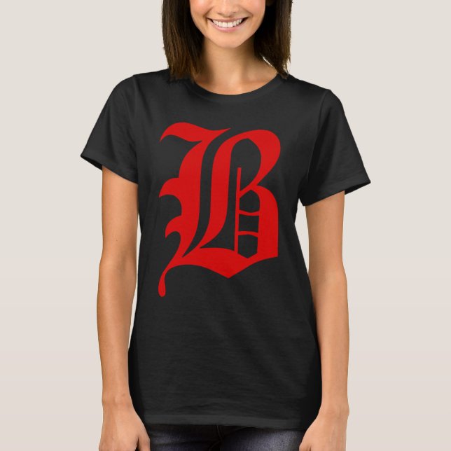 Camiseta Capital letter B red blood piru gangster brim gang (Frente)
