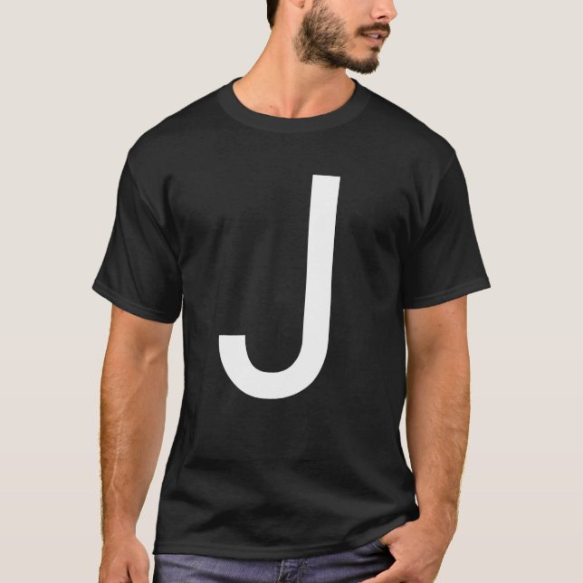 Camiseta Capital Letter J Monogram Poppins Font Initial Alp (Frente)