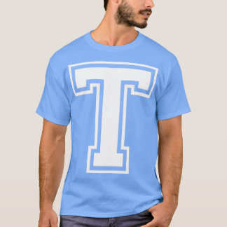 Camiseta Capital Letter Name Initial Monogram T White Text