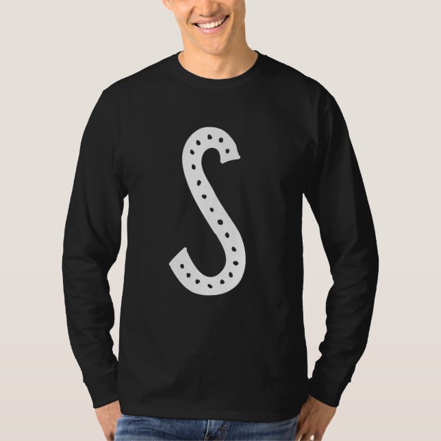 Camiseta Capital Letter S Monogram Initial Alphabet (Frente)