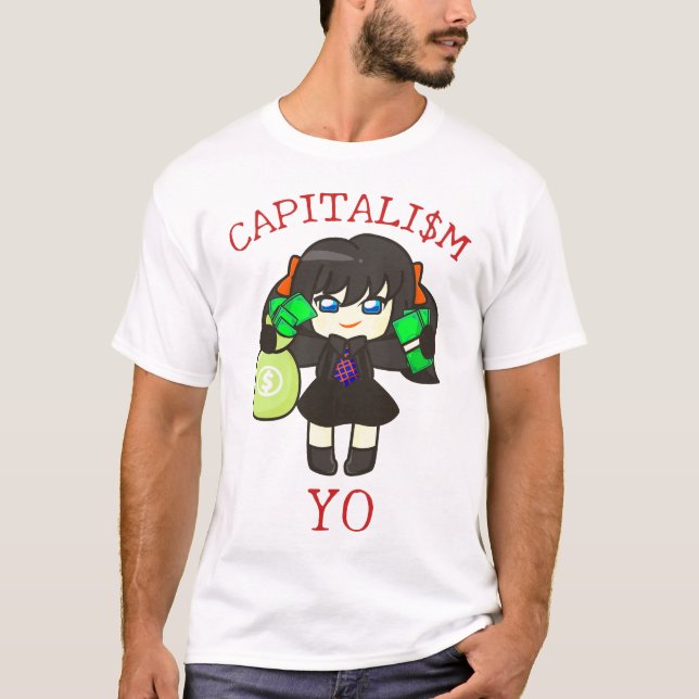 Camiseta Capitalism Yo - Anime Money Girl Hustle  (Frente)