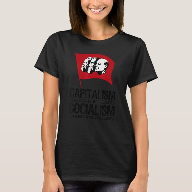 Camiseta Capitalismo Contra Socialismo Anti-Comunista Pro B (Frente)