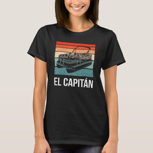 Camiseta Capitan Pontoon Boat Capitão Lago Life Boat Sai (Frente)