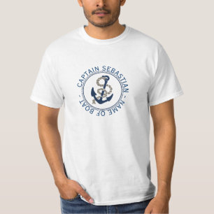 Camiseta Capitão Âncora E Corda Personalizados
