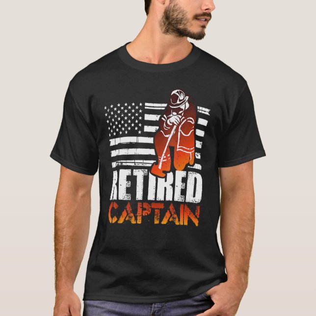 Camiseta Capitão aposentado do bombeiro americano (Frente)