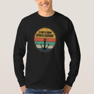 Camiseta Capitão Barco Incrível Capitão Barco Anchor Vintag