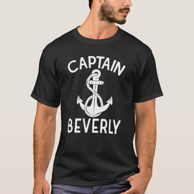 Camiseta Capitão Beverly Yacht Barat Barco Anchor (Frente)
