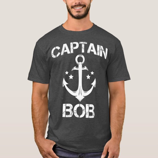 Camiseta CAPITÃO BOB Engraçado Aniversário Nome Personaliza (Frente)