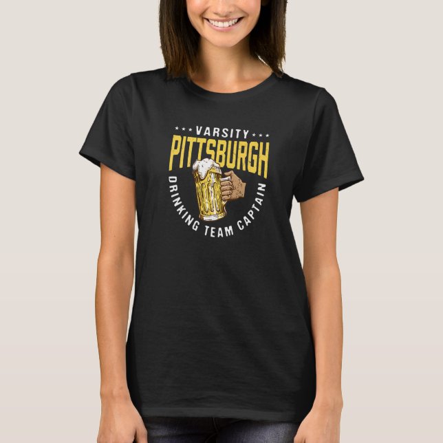 Camiseta Capitão Cerveja Humor da Equipe de Bebendos de Pit (Frente)