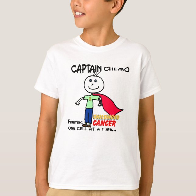 Camiseta Capitão Chemo Infância Cancer Apoio (Frente)