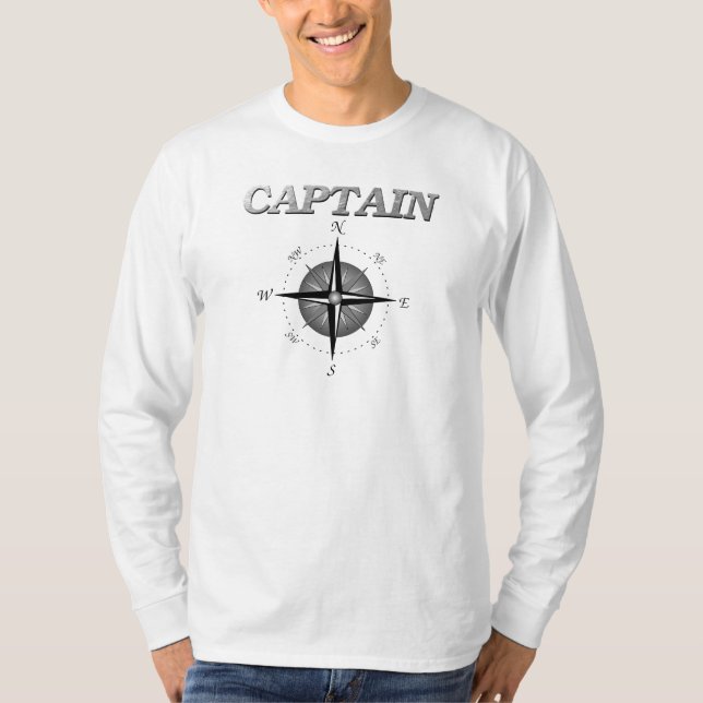 Camiseta Capitão cinza com Rosa Compass (Frente)