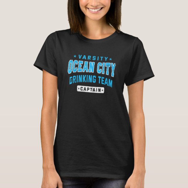Camiseta Capitão da Equipe de Bebida da Cidade do Oceano Ce (Frente)