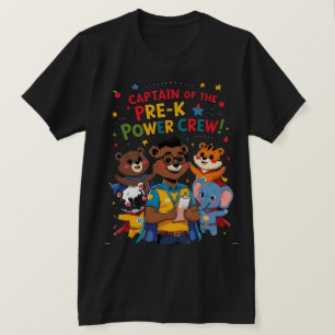Camiseta Capitão da Equipe de Poder Pré-Escolar
