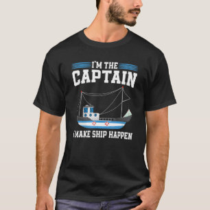 Camiseta Capitão de Arrastão de Pesca Diz Navio Pescador Ba