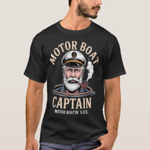 Camiseta Capitão de barco a motor Pontão Barco a motor La