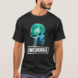 Camiseta Capitão de Barco à Vela Incurável Crânio Raio-X Co