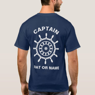 Camiseta Capitão de Barco Azul Marinho Náutico Anchor