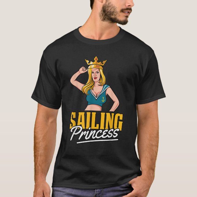 Camiseta Capitão de Barco de Navegação da Princesa Sailboat (Frente)