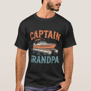 Camiseta Capitão de barco de pontão avô náutica vintage bar