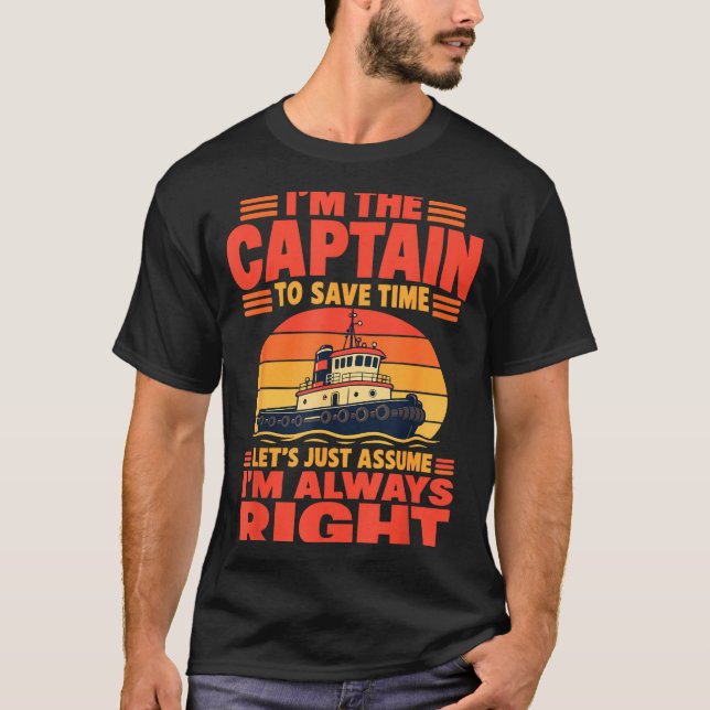 Camiseta capitão de barco engraçado  (Frente)