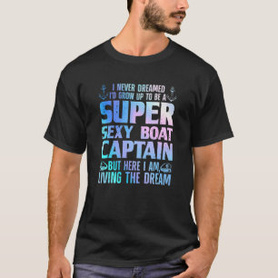 Camiseta Capitão de Barco para Homens, Barco de Barco Capit