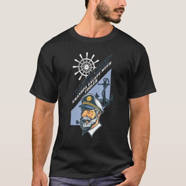 Camiseta Capitão de Barco Velejador Sou um Vovô Barco (Frente)