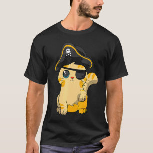 Camiseta Capitão de Gato Pirata Bonito com Halloween Fácil