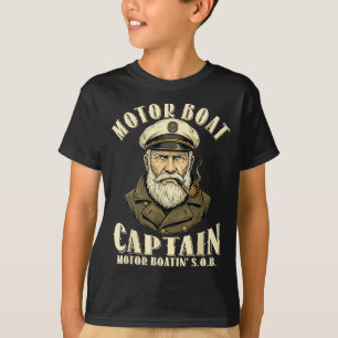 Camiseta capitão de lancha engraçado de barco de pontão mot