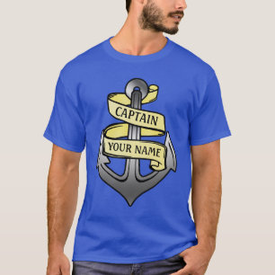 Camiseta Capitão de navio customizável sua âncora conhec