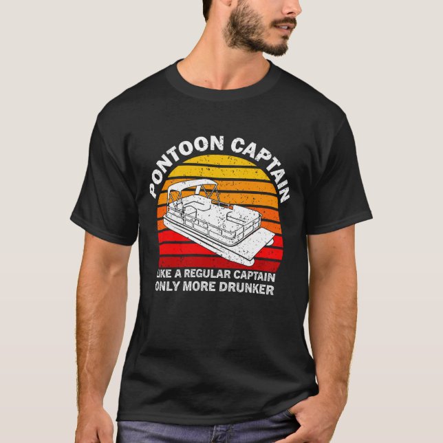 Camiseta Capitão De Pontoon Como Um Capitão Normal (Frente)