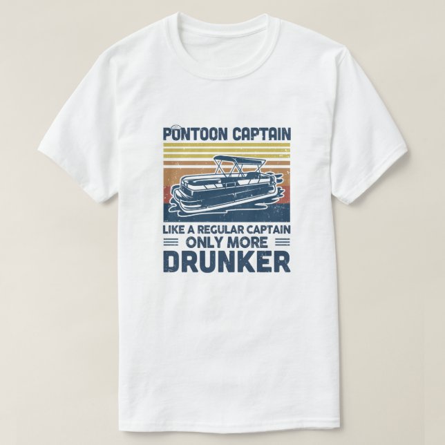 Camiseta Capitão De Pontoon Como Um Capitão Regular Apenas  (Frente do Design)