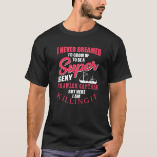 Camiseta Capitão do Arrastão de Pesca Citação Pescadores Ba